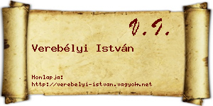 Verebélyi István névjegykártya